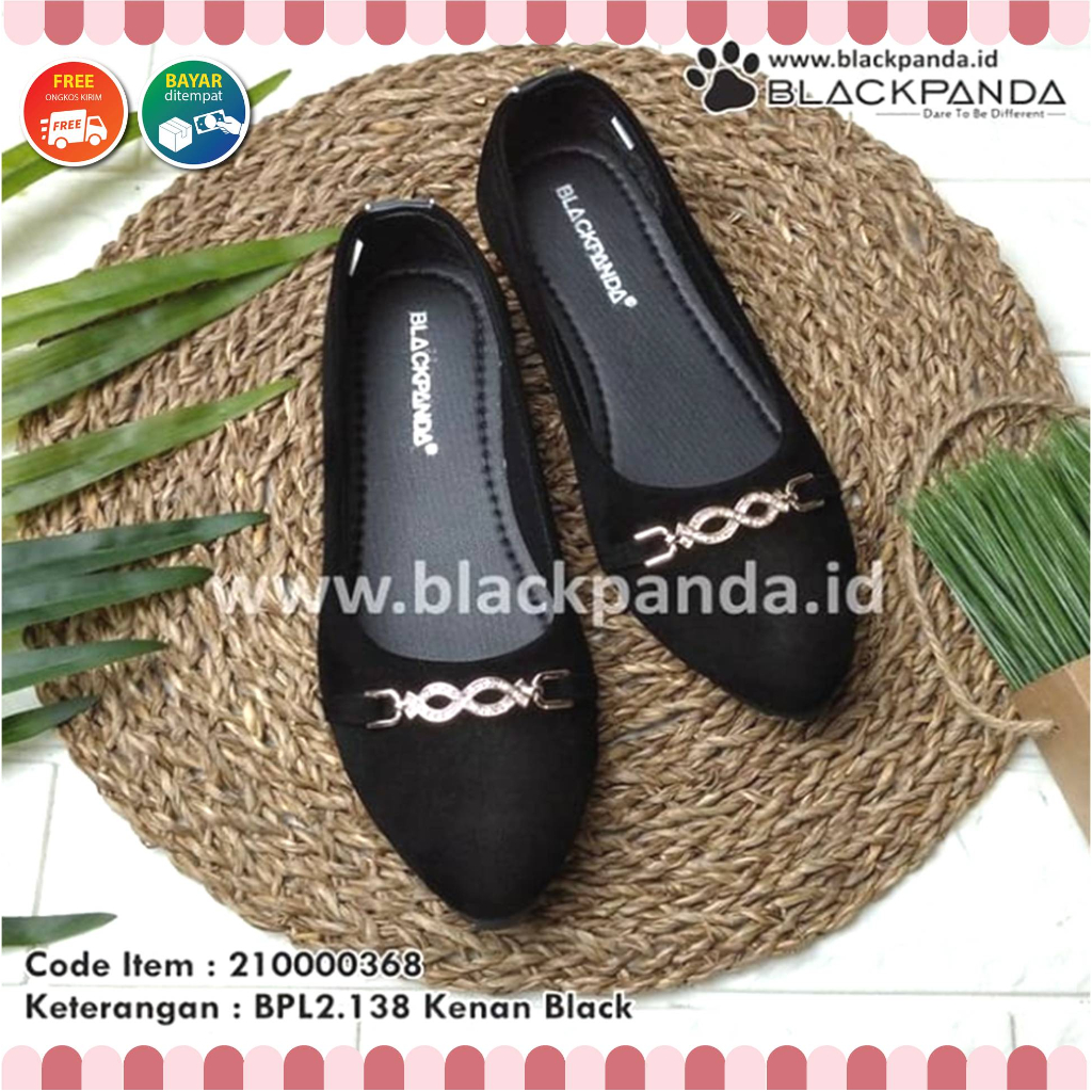 Sepatu Black Panda / Sepatu Wanita / Flatshoes Wanita / Black Panda Kenan