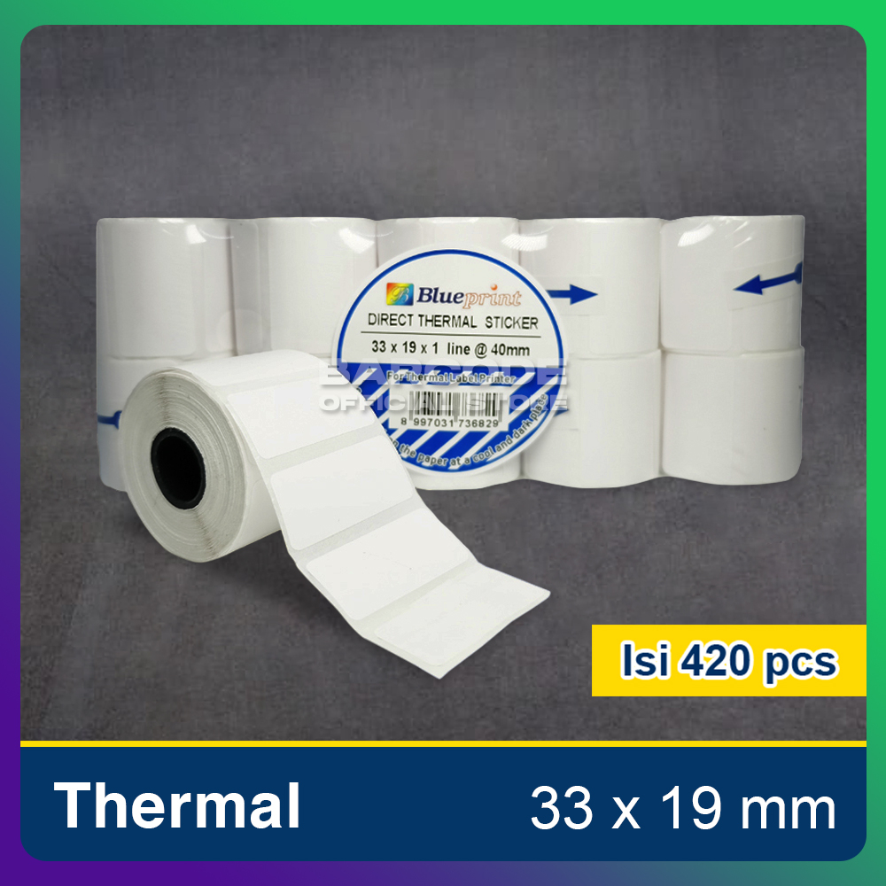 

Label Stiker Termal 33x19mm / 33 x 19 / 33x19 mm 1 Line (1 Slop)