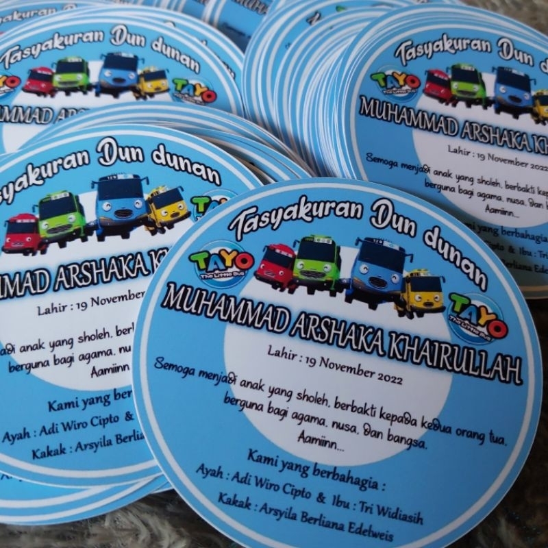 

stiker dun dunan/stiker tedak siten/stiker bubur candil (6cm isi 50pcs)