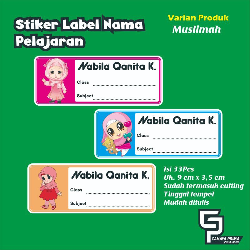 

Stiker Nama buku mata pelajaran sekolah | dapat 33 label nama