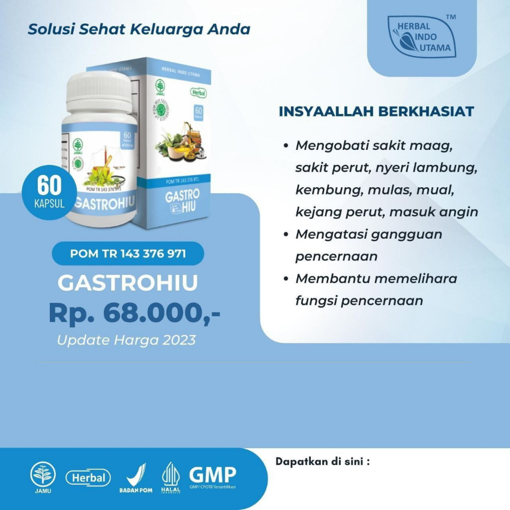 

Hiu gastromaag herbal nyeri asam lambung maag pencernaan kapsul herbal kembung mual Masuk Angin