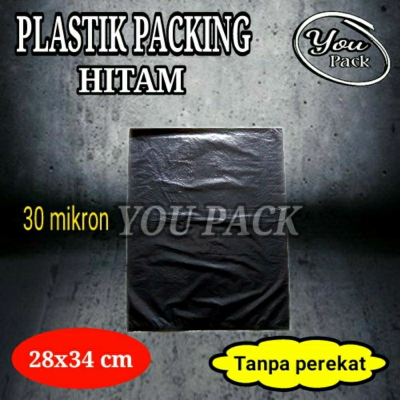

PLASTIK PACKING HITAM 28X34 CM KANTONG KRESEK TANPA PEREKAT