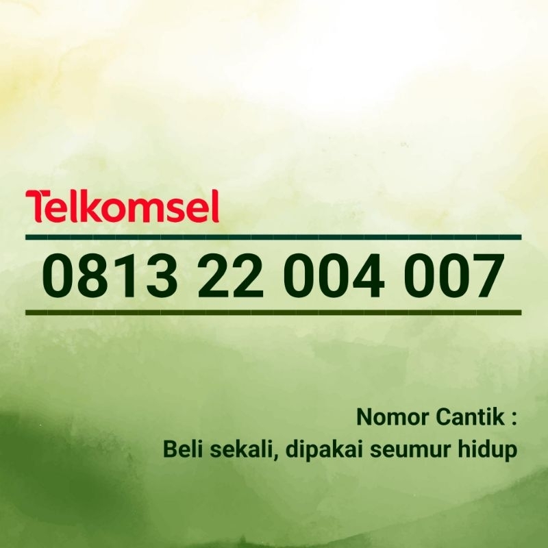 Nomor Cantik Kartu Perdana SimPATI Telkomsel 0813 22 004 007 Internet Murah Combo Sakti