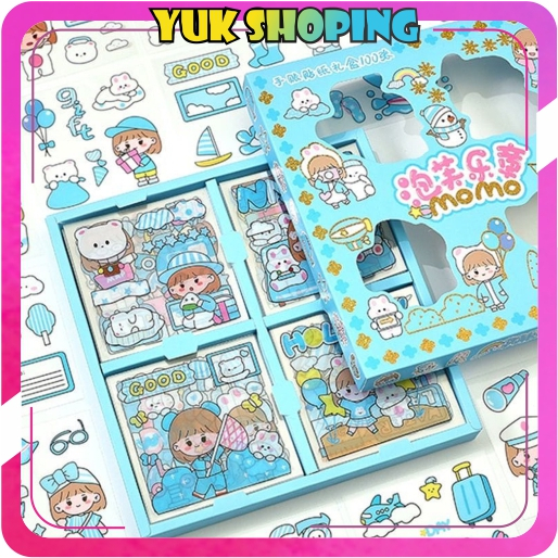 

✧YUKSHOPING✧ Sticker Waterproof Sticker Momo Dapat Box Isi 100 Lembar S079