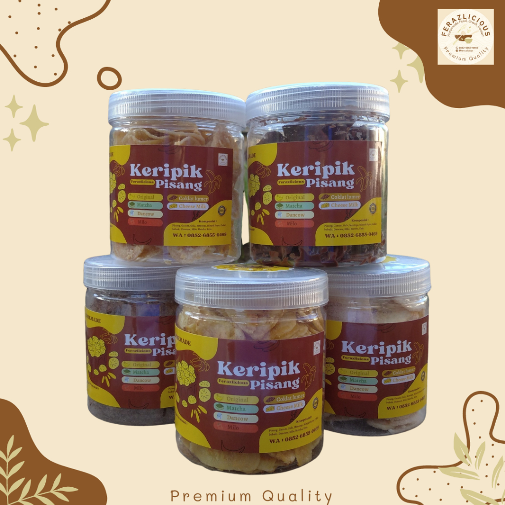 

KERIPIK PISANG ORIGINAL/MILO/DANCOW/MATCHA/LUMER/CHEESE MILK - PREMIUM By FERAZLICIOUS BENGKULU