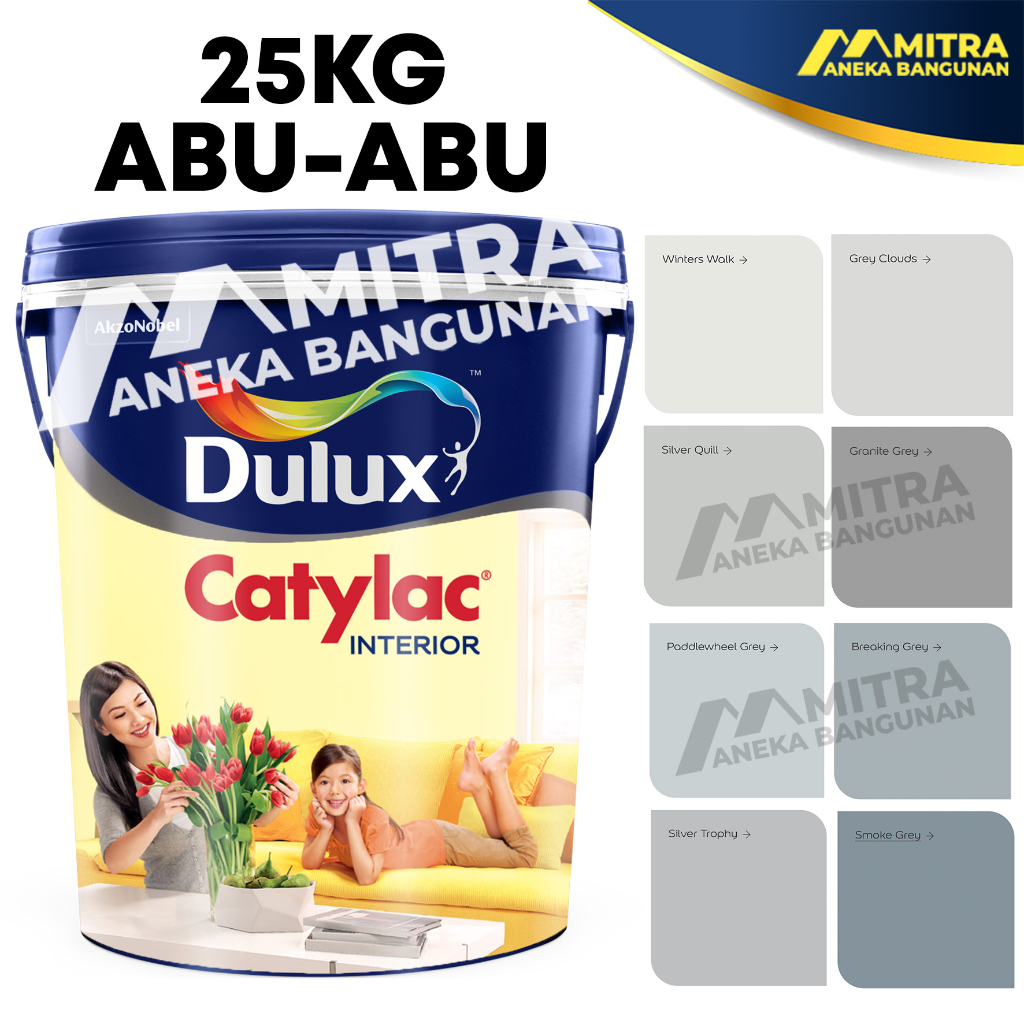 CAT TEMBOK DULUX CATYLAC INTERIOR 25 KG PAIL / ABU-ABU