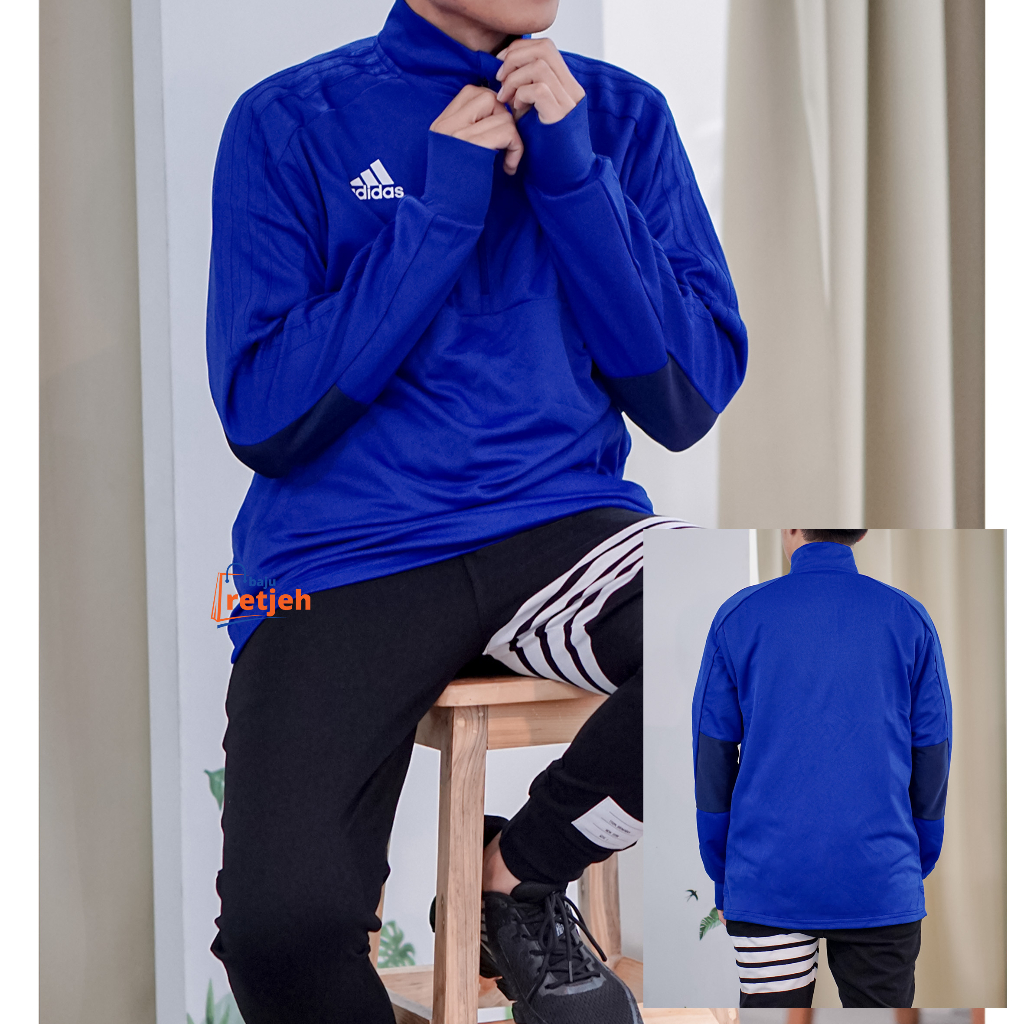 JAKET PRIA 4D1D4S HALF ZIP DEPAN KANTONG KANGGURU