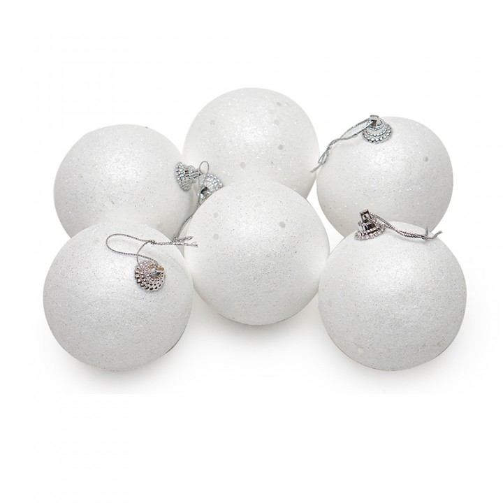 Hiasan Bola Natal Elegant White isi 6 aksesoris natal hiasan natal gantungan natal set gantungan nat