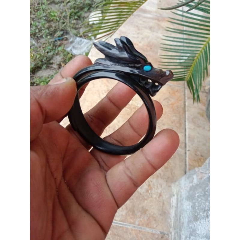 Gelang Naga Batu Kalimaya Susu Tanduk Kerbau Asli Maja KS16