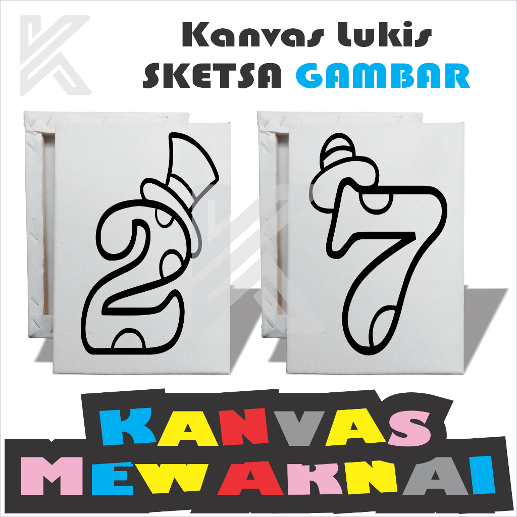 Kanvas Lukis Sketsa 10x15 cm / Kanvas Lukis Sketsa Mewarnai