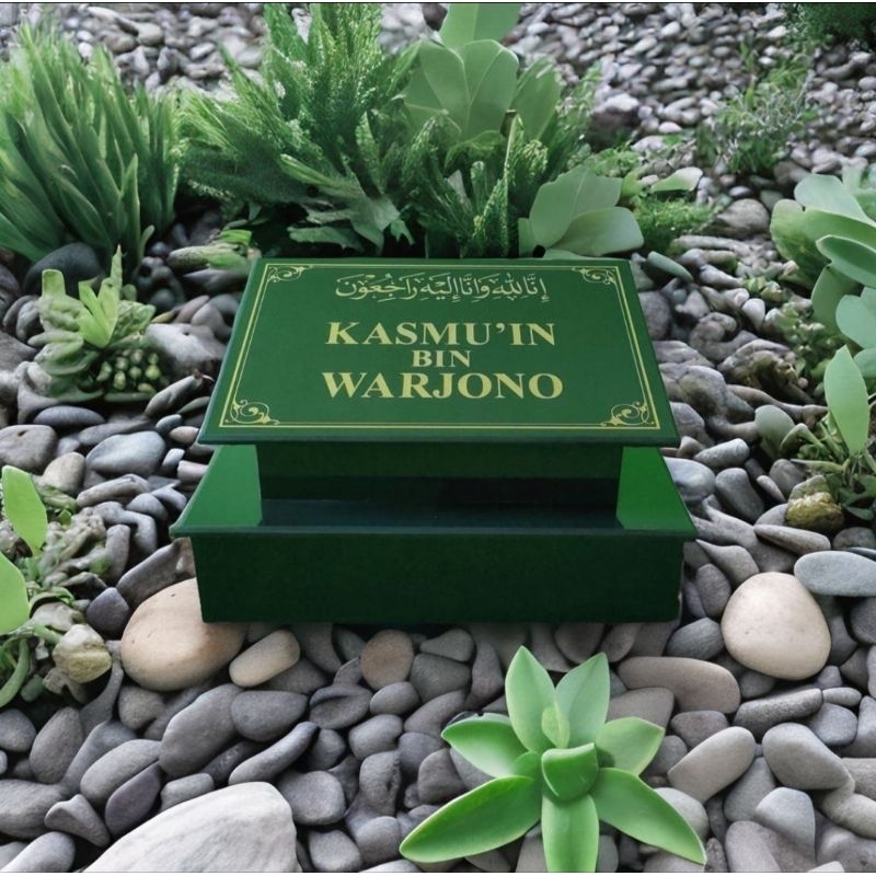 BATU NISAN GRANIT DUDUKAN UK. 30 X 40 WARNA HITAM DAN CREAM