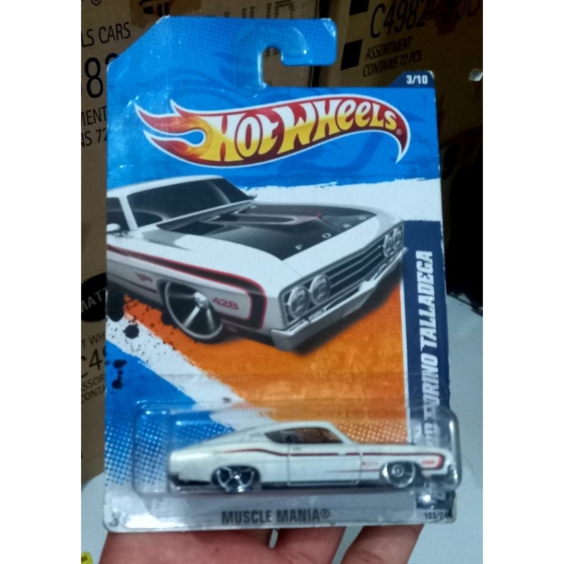 Hotwheels 69 ford TORINO TALLADEGA HW MUSCLE MANIA blue card card lawas