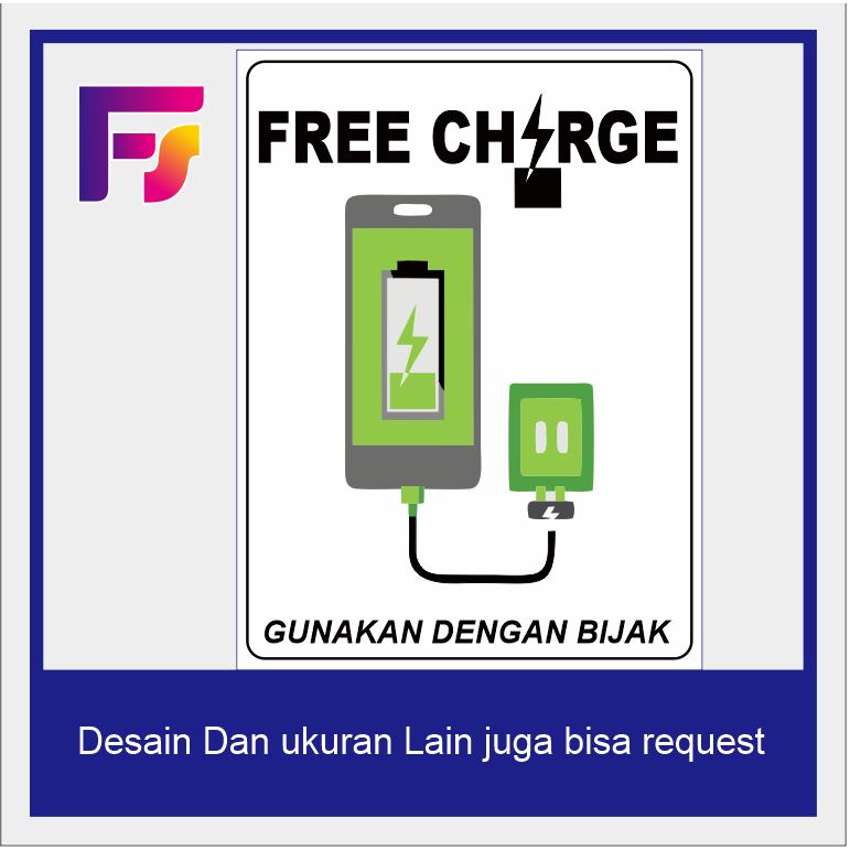 

Stiker free charger/ gratis cas waterproof