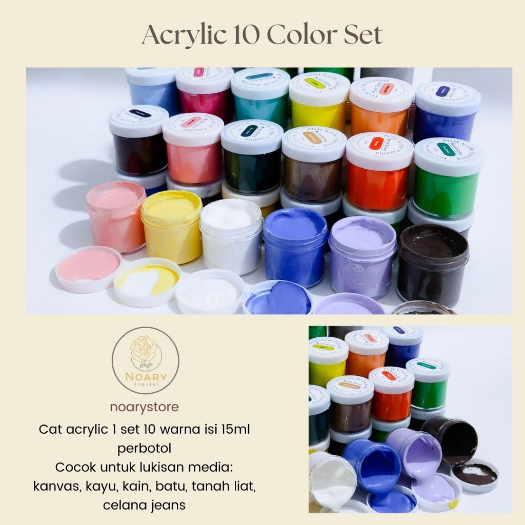 POM ACRYLIC 10 COLOR SET / Acrylic 10 Warna