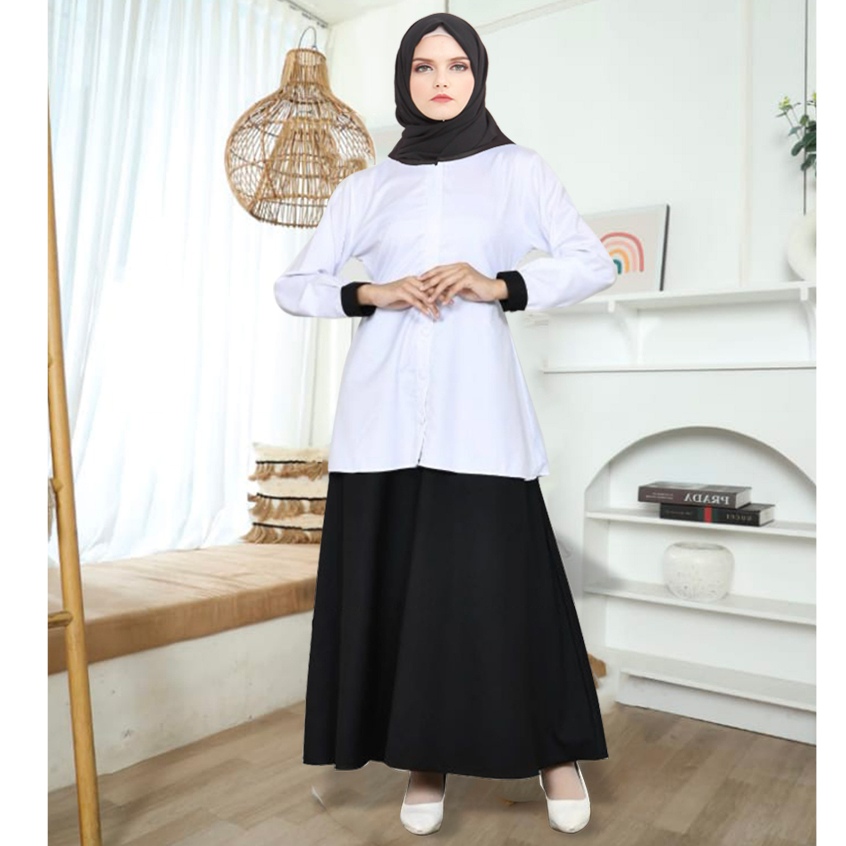 Gamis Dinas Kerja Putih Hitam Full Toyobo seragam Khaki Guru Pemda PNS