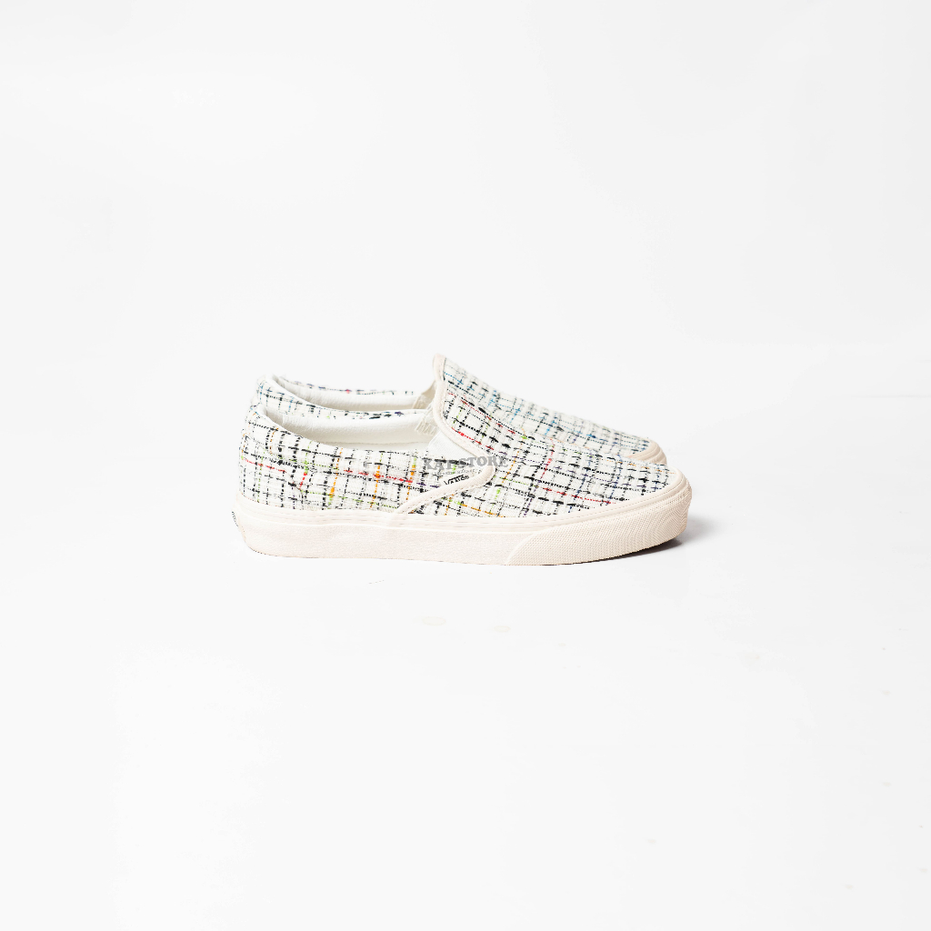 Vans Slip On Woven Plaid White Classic (ORIGINAL100%)