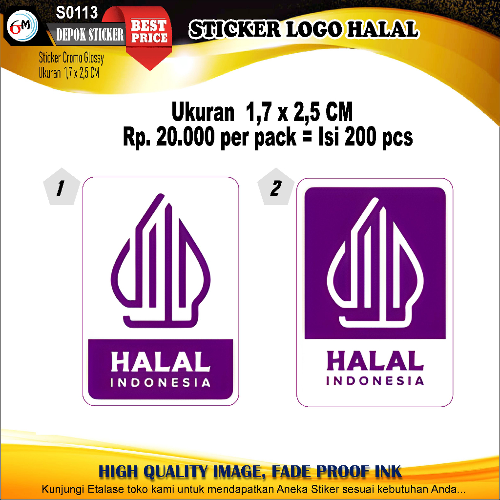 

STIKER LOGO HALAL (1pack = isi 200 pcs)
