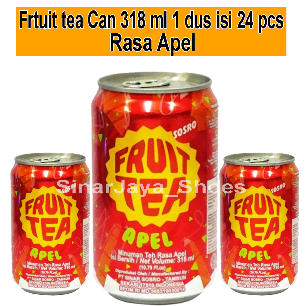 

Sosro Fruit Tea Can Apel 318 ml 1 dus 24 pcs