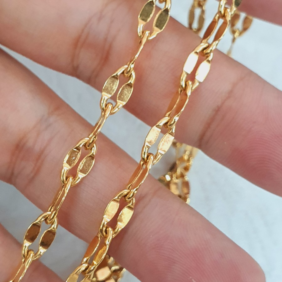 kalung model hollow toscano ukuran tanggung emas 70% 700 70 % 16k