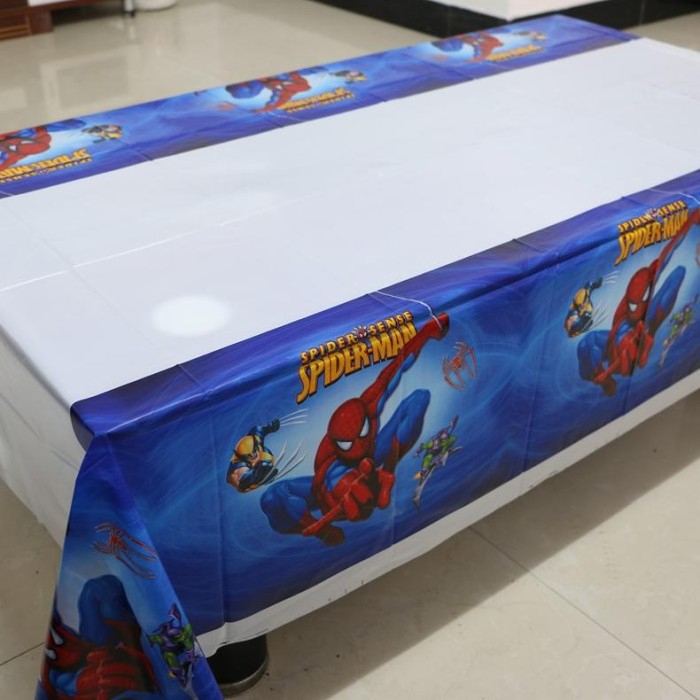 Taplak Meja Spiderman Table Cover Plastik Dekorasi Ulang Tahun