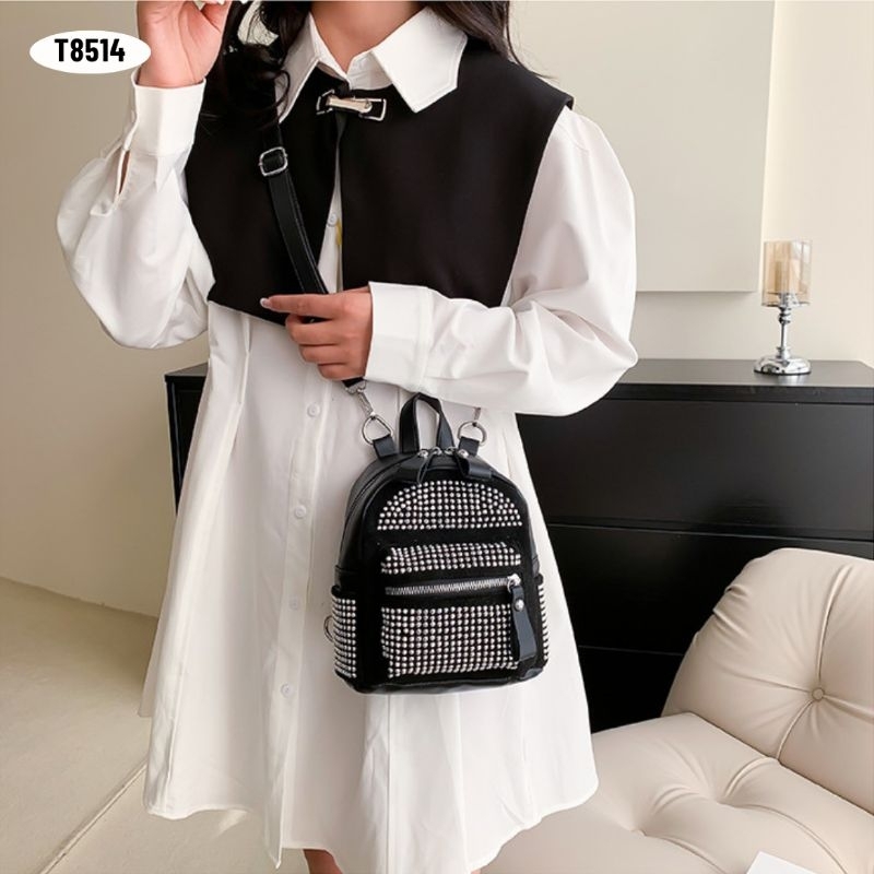 [IMPORT] T8514 - RANSEL MINI WANITA FASHION IMPORT MULTIFUNGSI - ADA 2 TALI - 76BAGSTORE