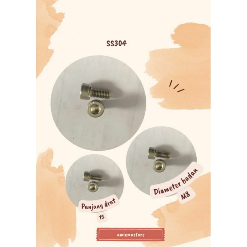 baut L stainless M8x15