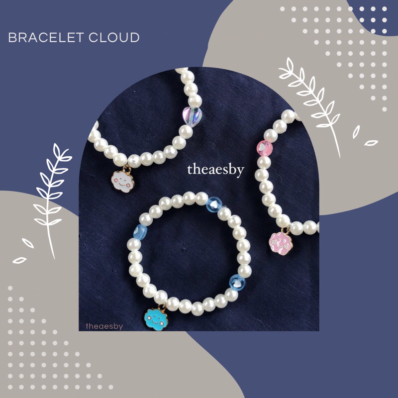 (TANPA PO) BRACELET CLOUD, GELANG MANIK AWAN, GELANG KPOP, BRACELET BEADS, BRACELET PEARL