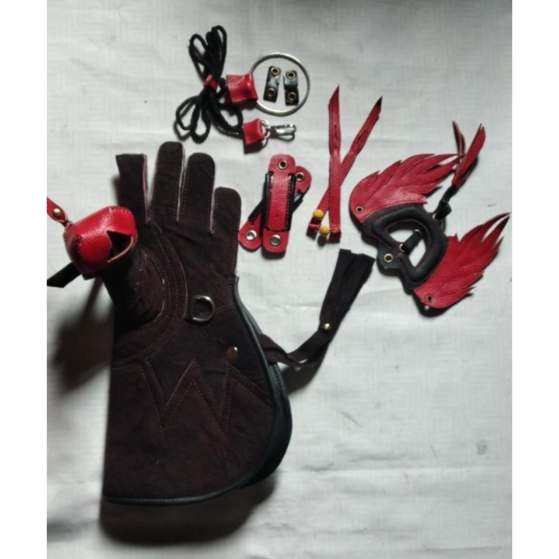 paket hemat satu set glove elang bwk che jhe dan burung elang besar lainya