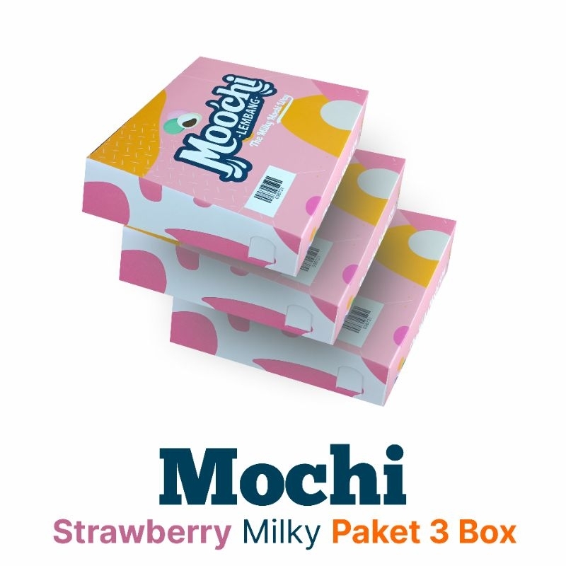 

MOCHI STRAWBERRY LEMBANG | PAKET 3 BOX MOCHI STROBERI | Jajanan | Oleh Oleh - Makanan - Cemilan - Kue Lembang | Makanan Hemat - Mochi Milky Jam Strawberry Daifuku | 3 Box