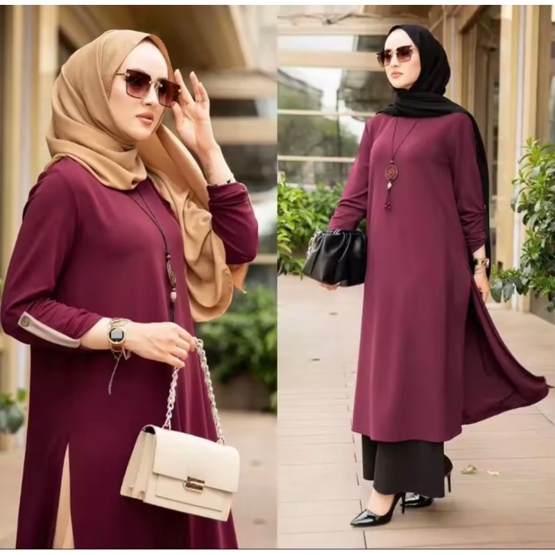 COD GRATIS ONGKIR Zanzea setelan tunik jumbo Muslimah Womens Muslim Dubai Lengan Panjang Koktail Pro
