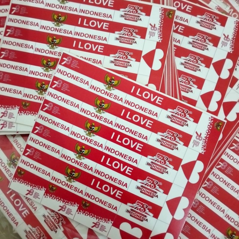 

STOK TERBATAS JAVA STORE STIKER BENDERA MERAH PUTIH PIPI UK 2x3 isi 28 pcs(mix) HUT RI
