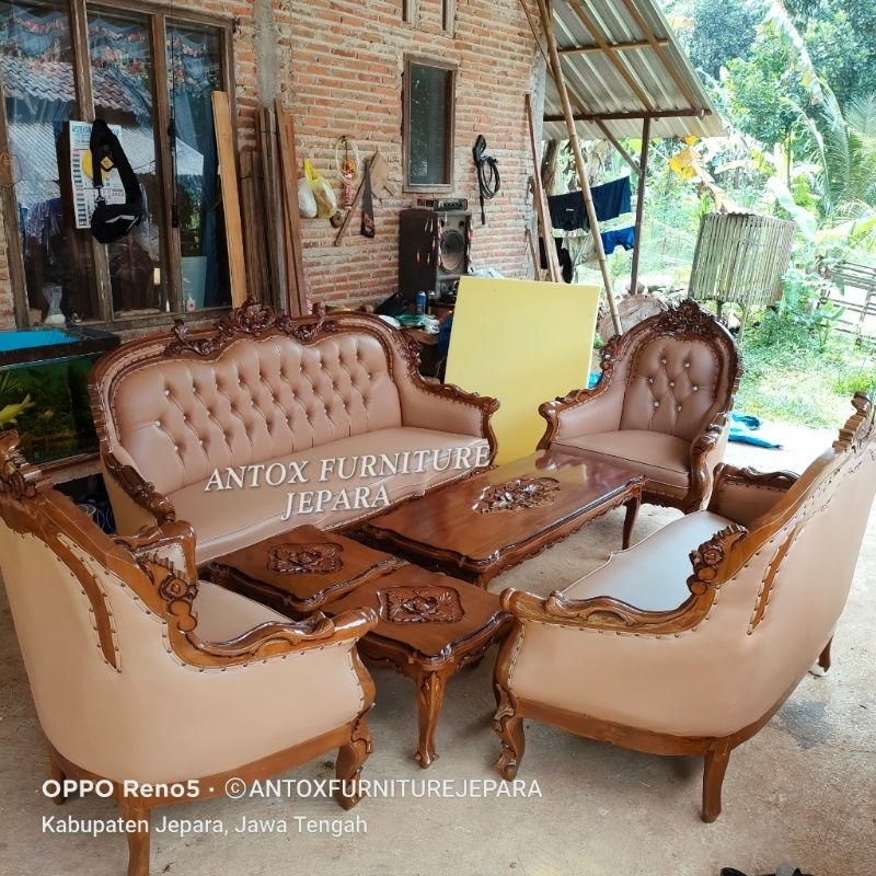 kursi tamu jati ukiran Virginia mebel jepara