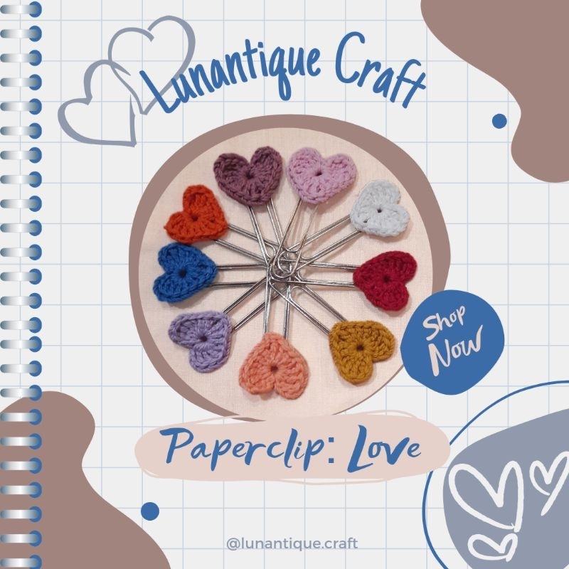 

[Bookmark Crochet] Penanda Buku / Paperclip Handmade - Heart