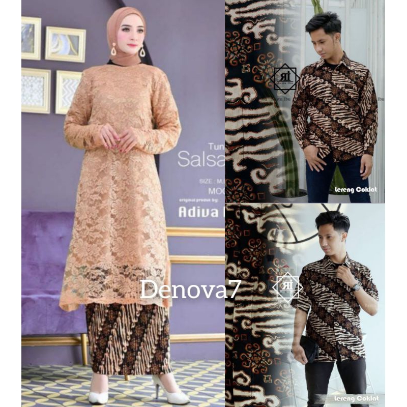 Couple Kebaya Tunik Modern dan Kemeja Batik Modern