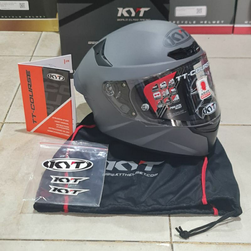 HELM KYT TT COURSE TTC GORILA GREY DOP MURAH