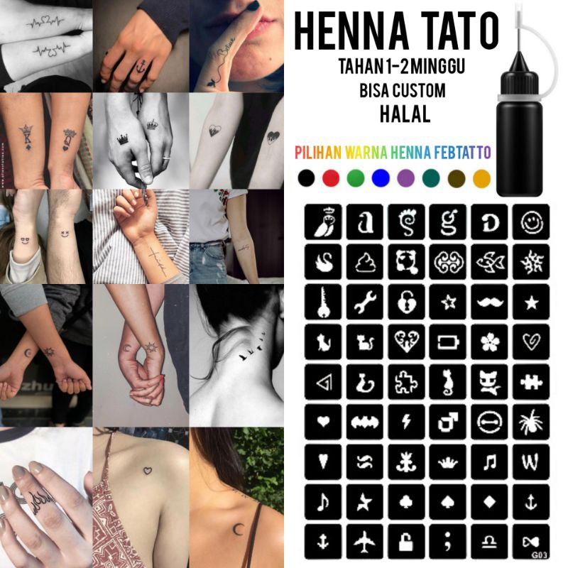 Henna Tato Halal Tahan Lama Bisa Custom Hena Kit 10ml - G03