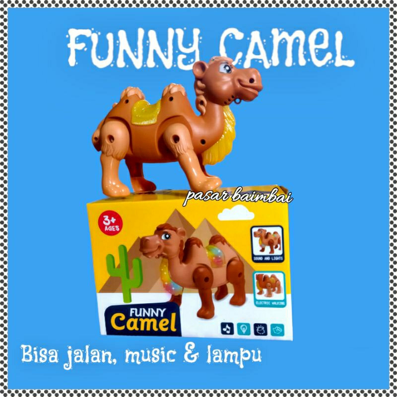 FUNNY CAMEL MAINAN ANAK UNTA TERBARU BISA JALAN ADA LAMPU SUARA DAN MUSIK MAINAN HEWAN UNTA BANJARMASIN