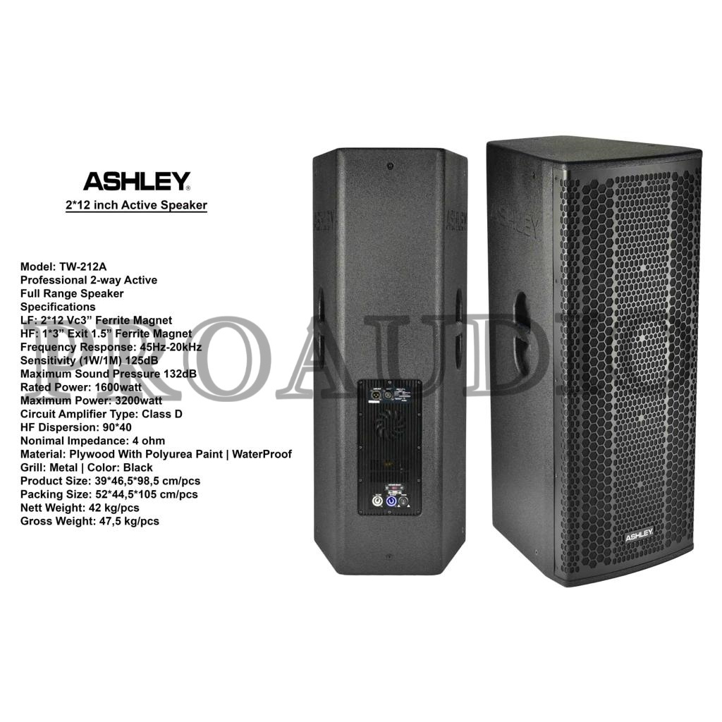 SPEAKER AKTIF ASHLEY TW 212A TW 212 A TW212A TW212 ORIGINAL 2 X 12 INC
