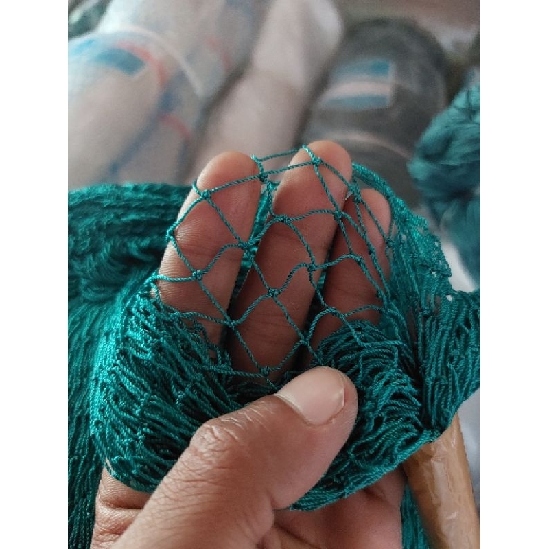 permeter jaring nilon 1 in d9 hijau (1mtr x 100mata)