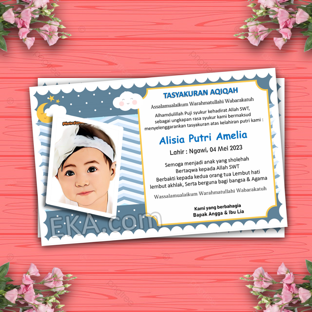 Ucapan Tasyakuran Aqiqah / tasyakuran kelahiran Untuk Nasi Kotak