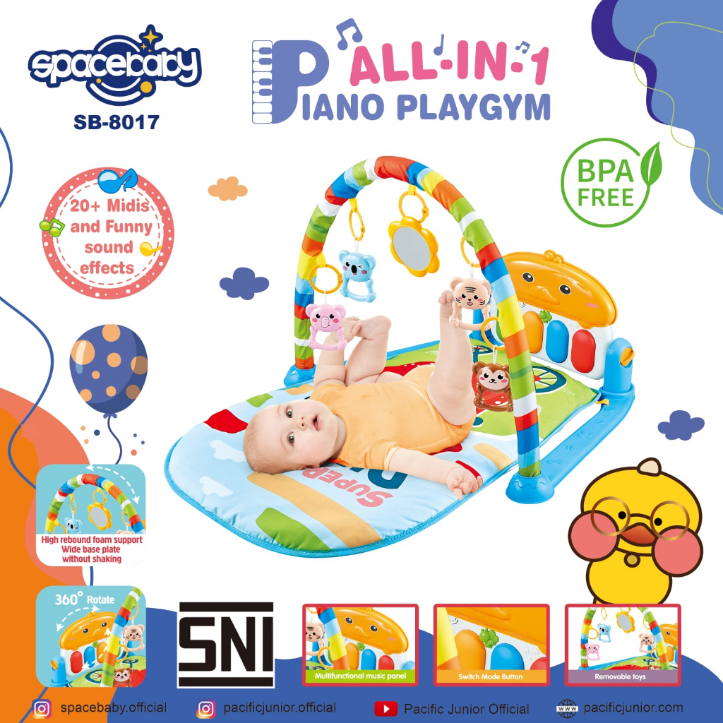 Spacebaby All-in-1 Piano Playgym SB-8017 Mainan Playmat Bayi