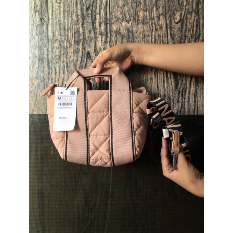 ZARA puffy bag pink