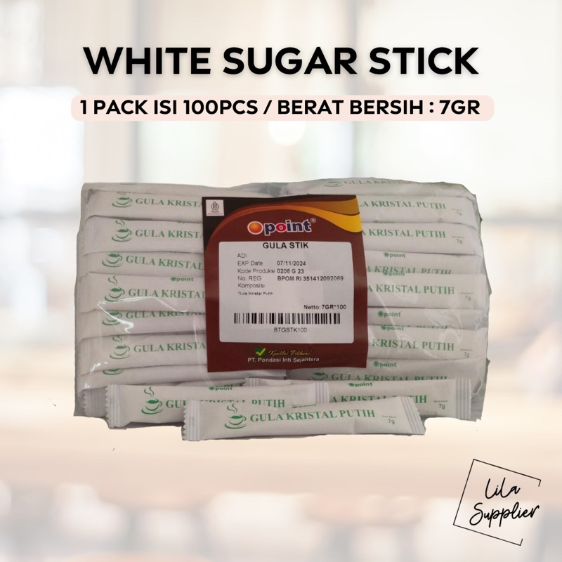 

White Sugar Stick / Gula Putih Stick isi 100 pcs TERMURAH