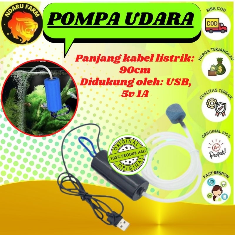 Aerator ACDC ac dc airpump aerator udb aerator dc pompa udara aquarium portable pancing NDARUFRAM
