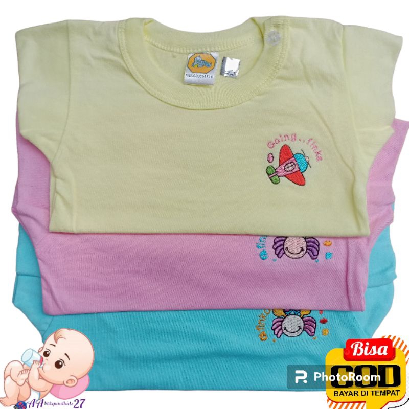 FINKA 3PC KAOS OBLONG BAYI LENGAN PENDEK KANCING BAHU UKURAN ALLSIZE MURAH NYAMAN BERKUALITAS SNI HIGHT QUALITY