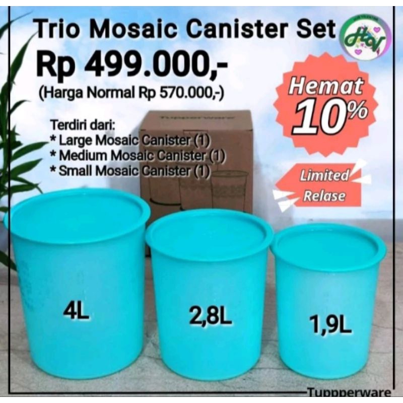 trio mosaic canister set tupperware toples set tupperware