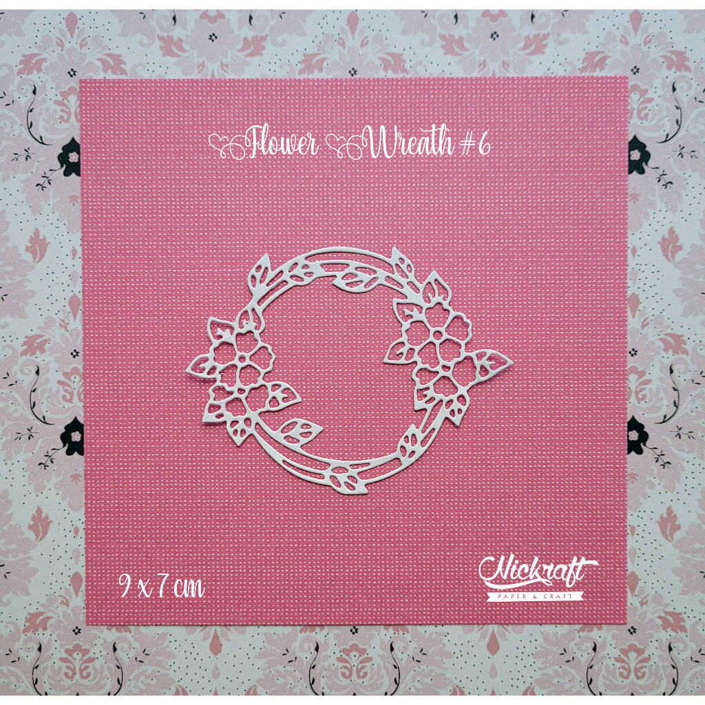 

FLOWER WREATH #6 - Hiasan Scrapbook Jurnal Die Cut Circle