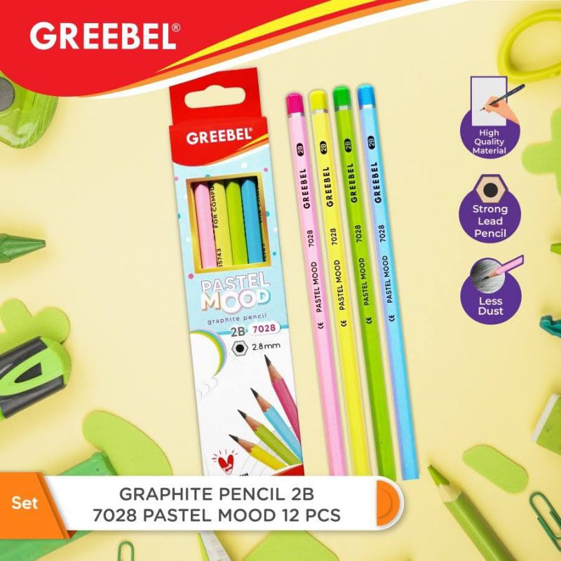 

(Pack) Pensil 2B Greebel Motif/Greebel Graphite Pensil 2B 7028 Color