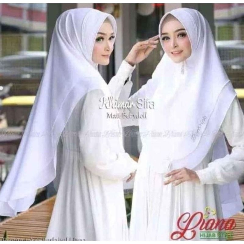 Oval Hijab Jilbab Kerudung Khimar Sar'i Jumbo Instan 2 Layer Cantik Kekinian Bahan Ceruti Premium Mu