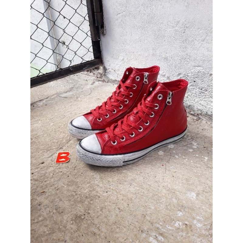 converse doubLe zip Leather